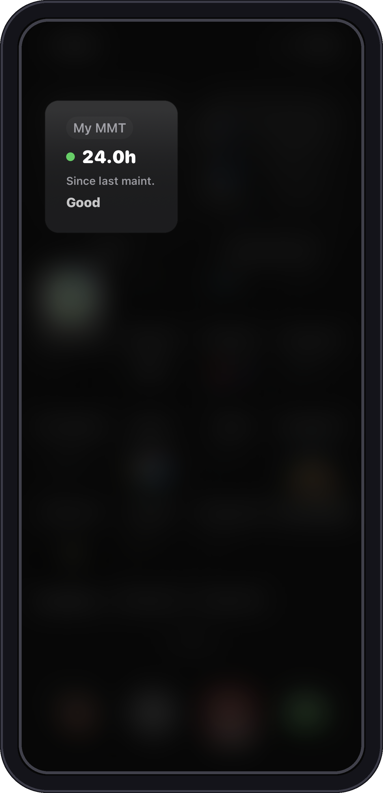 MMT home screen widget showing status at a glance